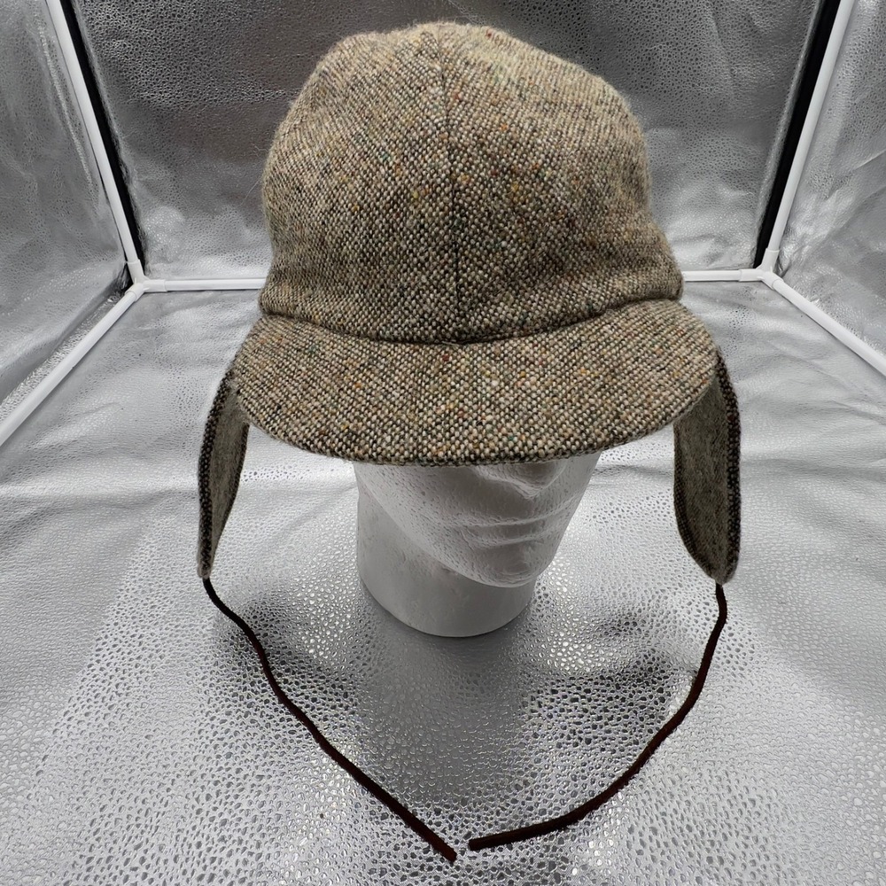Hanna Hats Donegal Tweed Deerstalker Hat Mens Medium Wool Sherlock Cap Ireland